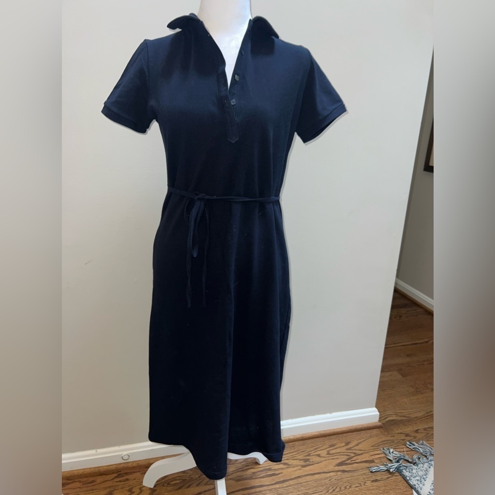 Korean brand Perbit Navy Blue Midi Collared Dress